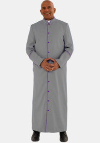 Gray with Roman Purple eClergys Men Robe