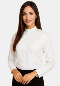 Ladies Tab Collar Clergy Shirt Long Sleeves