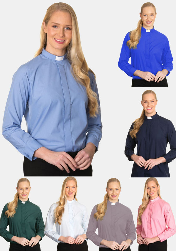 Women's Long Sleeve Tab Collar Clergy Shirts