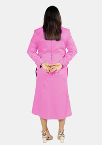 Womens Clergy Dress Pink with Designer Buttons