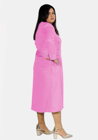 Womens Clergy Dress Pink with Designer Buttons