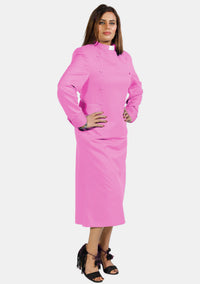 Womens Clergy Dress Pink with Designer Buttons