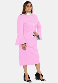 eClergy's Suit Flared Sleeve Pink White