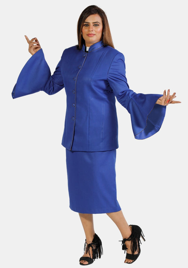 eClergy's Suit Flared Sleeve Royal Blue