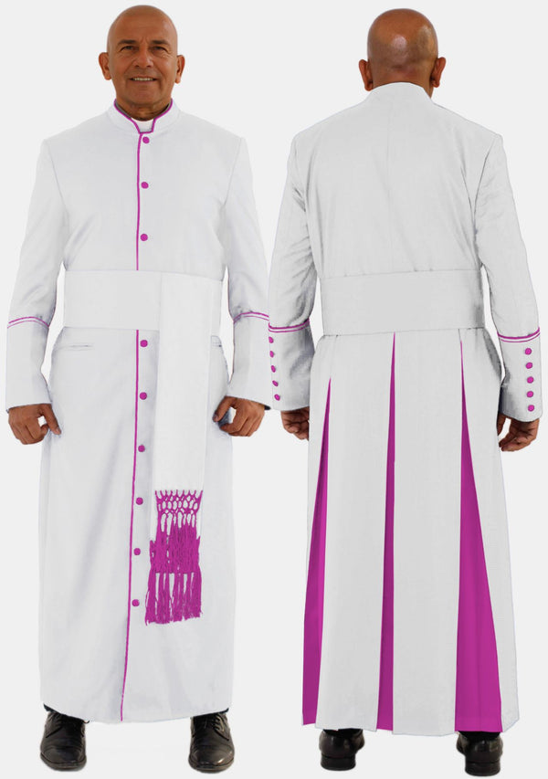 eClergys White and Red Purple Robe for Men