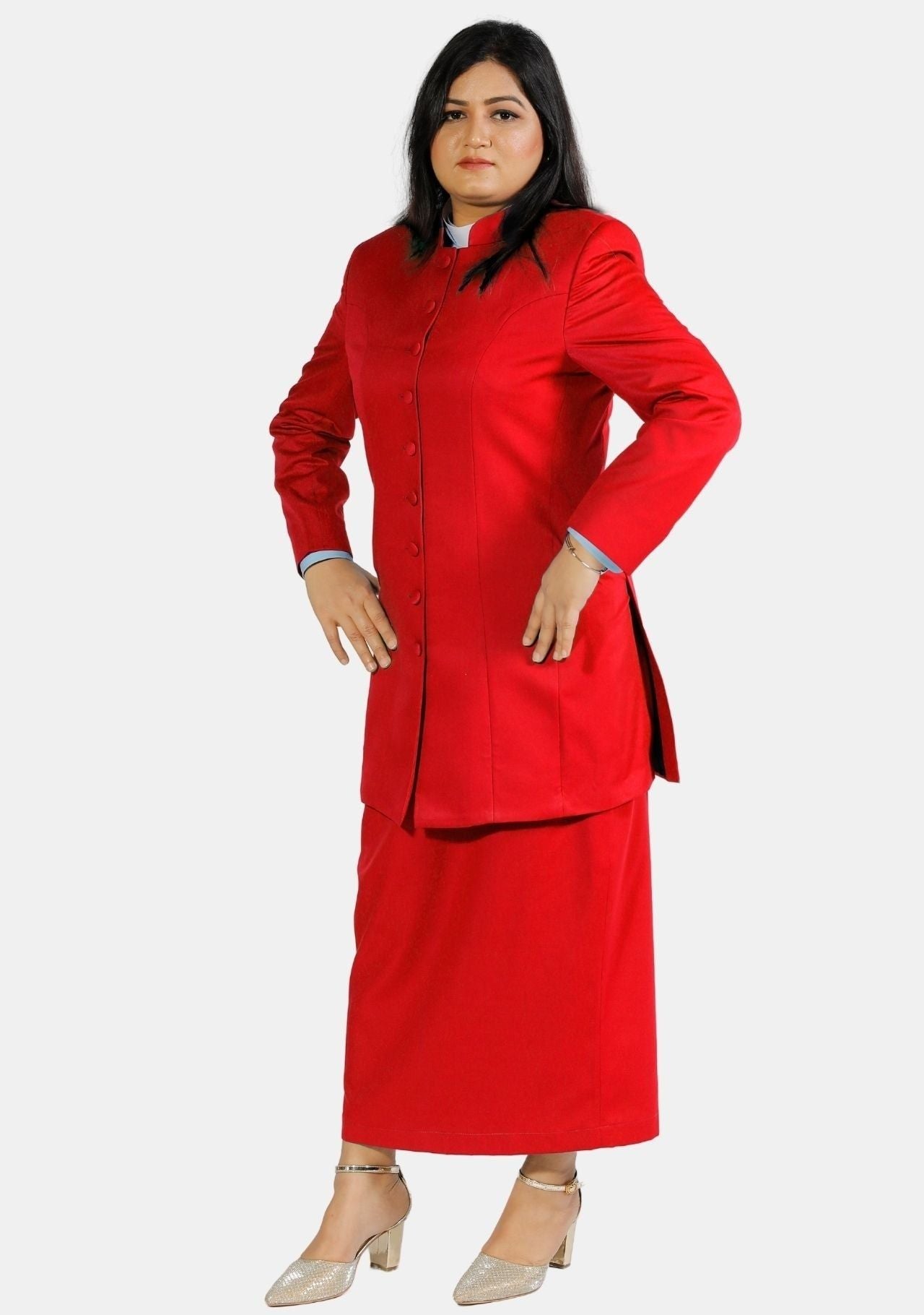 Female Red Clergy Suit