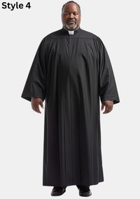 Linus Plus Size Custom Pulpit Robe for Men Black