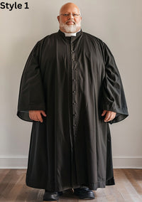 Linus Plus Size Custom Pulpit Robe for Men Black