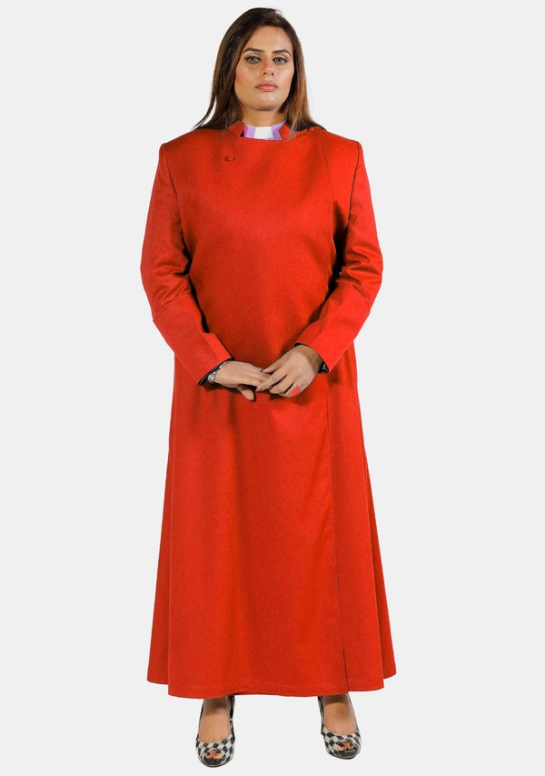 Radiant Red Anglican Cassock for Women