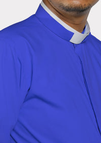 Royal Blue Roman Collar Clergy Shirt