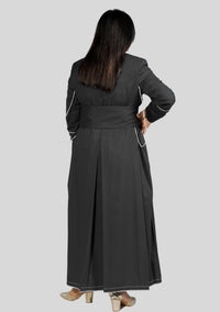 Devotion Black Priest Cassock With White Trim for Women